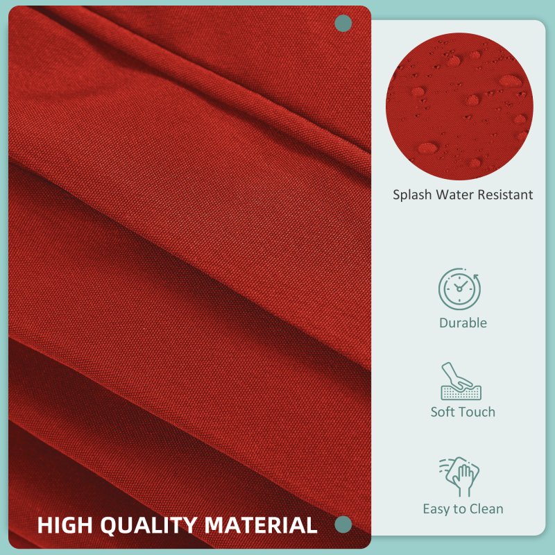Outsunny Replacement Cushion Covers for Garden Sofa Set, Garden Rattan Sofa Cushion Polyester Cover Replacement Outdoor - No Cushion Included, Red