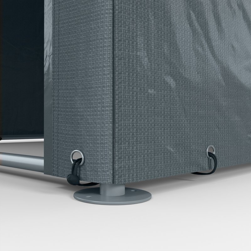 Outsunny 1.6 x 2.2m Garden Storage Shed Tent, Portable Shed Shelter with Galvanised Steel Frame and Large Door, for Motorbike, Garden Tools, Bike Storage, Dark Grey
