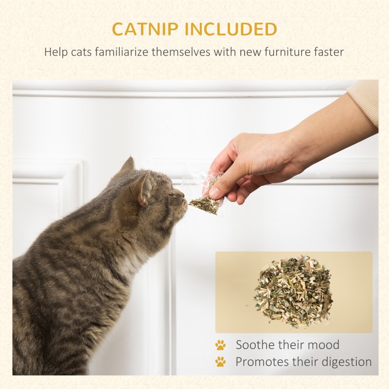 PawHut Cardboard Cat House with Scratcher, Catnip, Recyclable Corrugate Scratcher for Indoor Cats, Cat Scratching Board Pad,  42 x 30 x 37cm