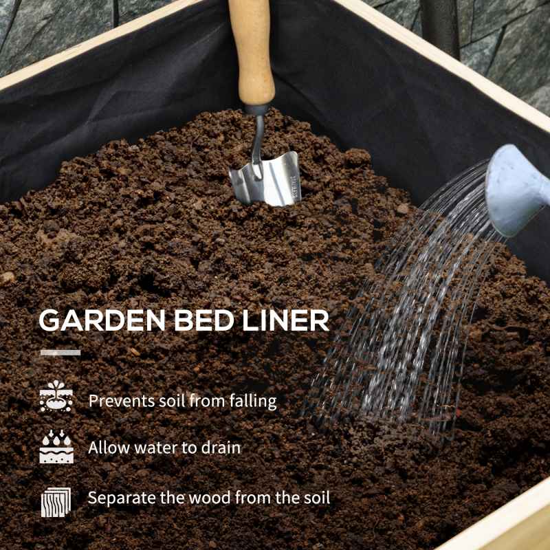 Outsunny Wooden Raised Planter with Plastic Greenhouse Cover and Bed Liner, Elevated Garden Bed for Vegetables, Flowers, Herbs, 86 x 60 x 165cm, Green