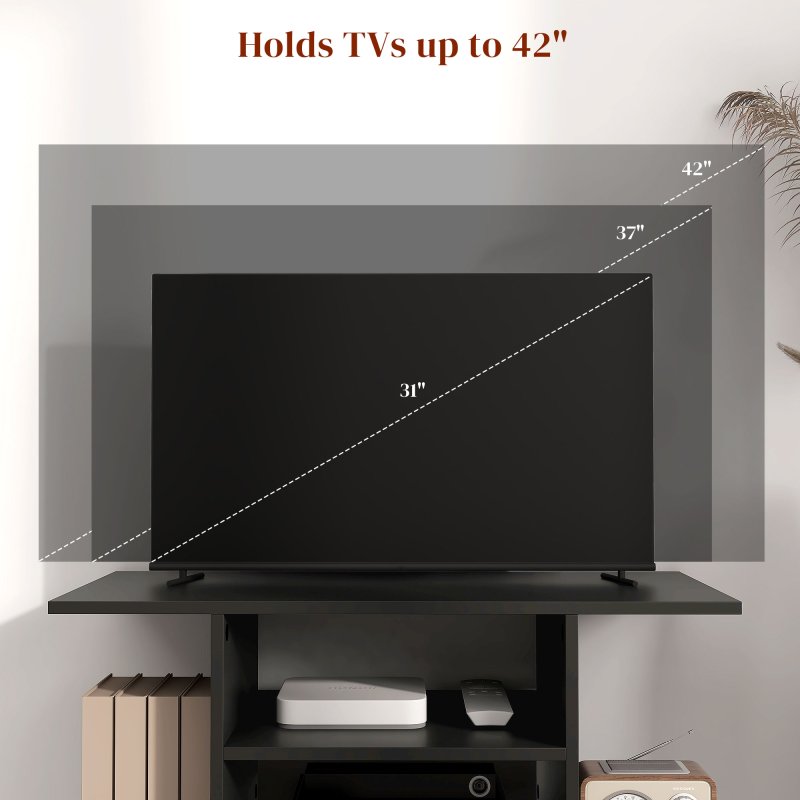 HOMCOM Modern TV Cabinet Stand Storage Shelves Table Mobile Bedroom Furniture Bookshelf Bookcase 