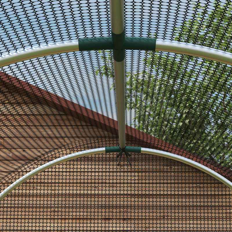 Outsunny Fruit Cage Bird Netting, Heavy Duty Fruit and Vegetable Protection Tent with Zipped Door, Anti Bird, Insects, Small Animals, 1.2 x 2.4 x 1.9m, Black