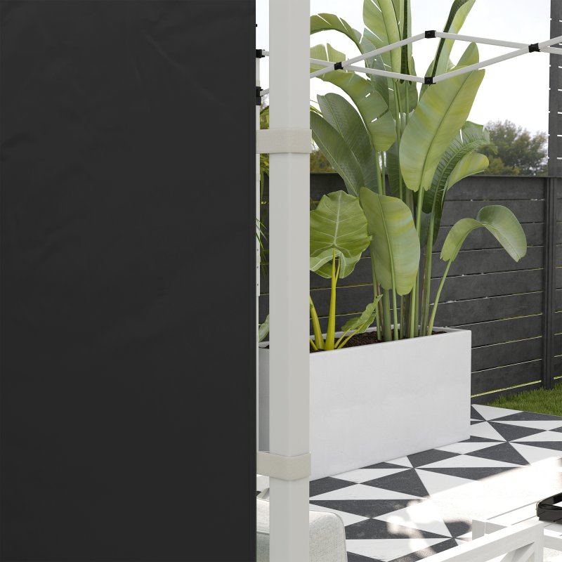 Outsunny Gazebo Side Panels with Windows and Doors, for 3x3(m) or 3x6m Pop Up Gazebo, 2 Pack Sides Replacement, Black
