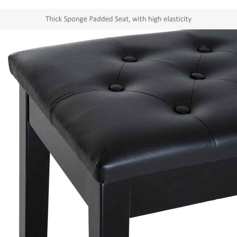 HOMCOM Faux Leather Piano Stool Makeup Stool Bench Dressing Table Seat with Storage 76x36x50cm