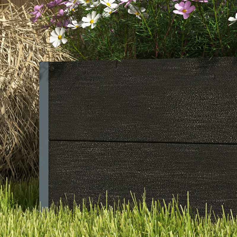 Outsunny Garden Planter with Trellis for Climbing Plants, Vines, Flowers, Freestanding Raised Bed for Garden, Outdoor, Patio, Planter Box with Drainage Gap, 72x38x150cm, Black