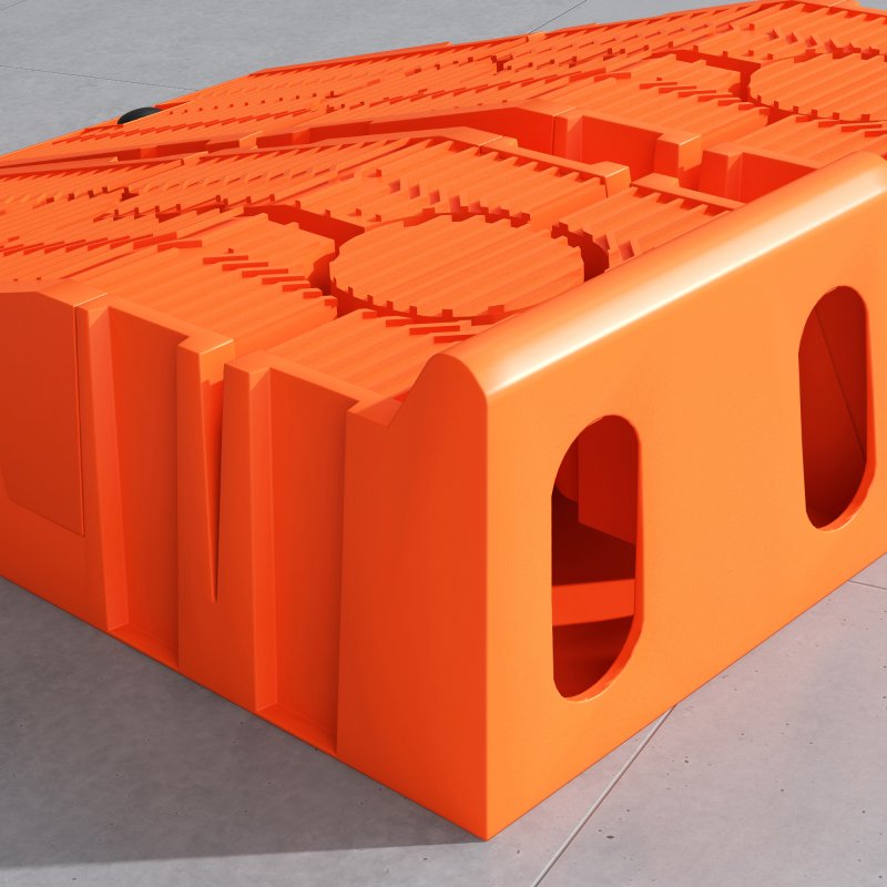 DURHAND 2 Pieces Car Ramps Heavy Duty 5 Ton Motorhome Levelling Ramps, Plastic Garage Workshop Car Lift, Portable Automotive Vehicle Campervan Car Ramp, Orange