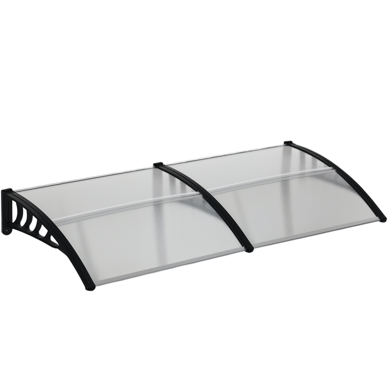 Outsunny Front Door Canopy, Outdoor Awning, 200 x 96cm Rain Shelter for Window, Porch and Front/Back Door, Clear