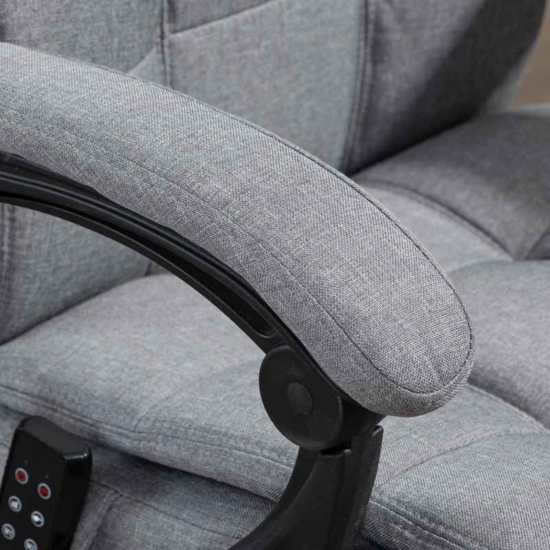 Vinsetto Office Chair with 6-point Vibration Massage and Heat, Computer Chair with Adjustable Height, Head Pillow, Footrest for Home, Grey