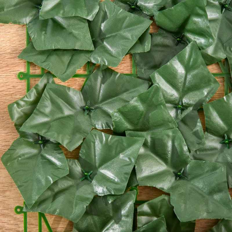 Outsunny 1-Piece Artificial Leaf Hedge Screen Privacy Fence Panel for Garden Outdoor Indoor Decor, Dark Green, 3M x 1M