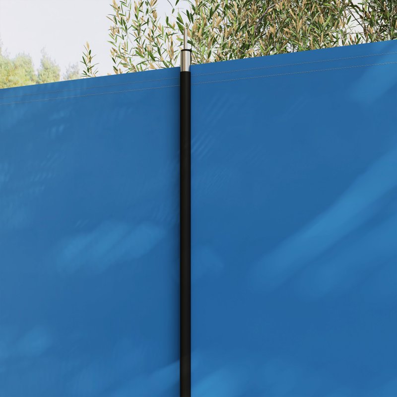 Outsunny 4 Pole Camping Windbreaks, Beach Wind Shield Shelter with Carry Bag and Steel Poles, Outdoor Caravan Privacy Shield, 540cm x 150cm, Blue