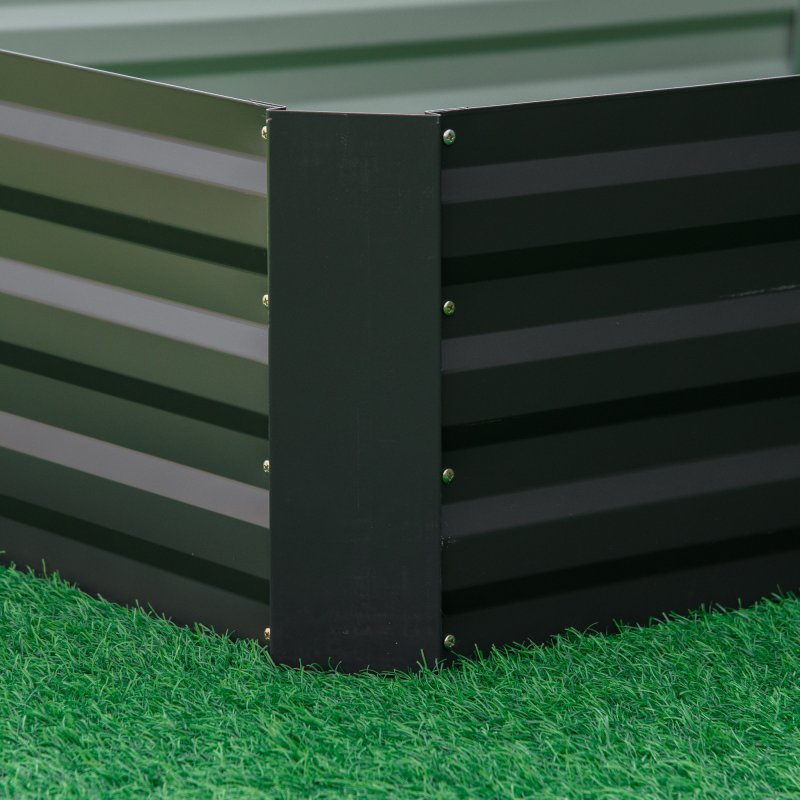 Outsunny 120 x 80cm/241L x 90.5cm Galvanised Raised Garden Bed, Metal Elevated Planter Box with Open Bottom, Outdoor Flower Pot for Growing Flowers, Herbs, Grey