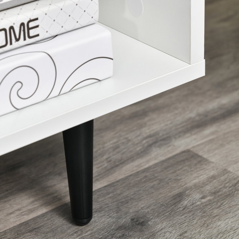 HOMCOM TV Stand Cabinet for Television up to 60 Inches, Modern TV Unit with Storage Shelf and Cable Hole for Living Room Bedroom, White