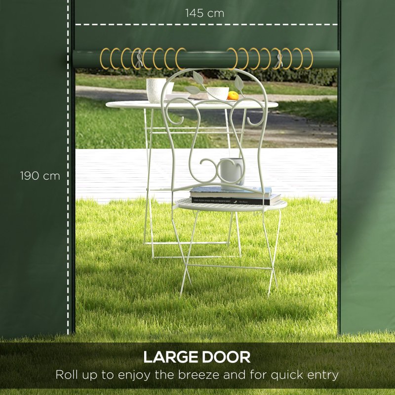 Outsunny Gazebo Side Panels with Windows and Doors, for 3x3(m) or 3x6m Pop Up Gazebo, 2 Pack Sides Replacement, Green
