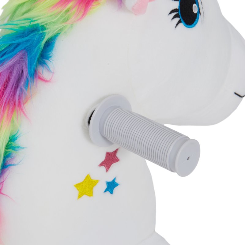 AIYAPLAY 6V Electric Ride on Unicorn, Battery Powered Kids Ride on Animal Toy with Music, Forward Control, for Ages 18-36 Months, White