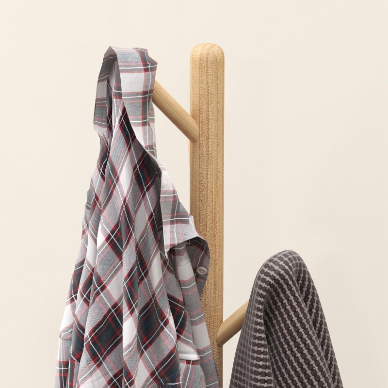 HOMCOM Coat Rack, Freestanding Coat Stand with 8 Hooks and Wooden Frame for Clothes, Bags, Hat Stand for Entryway, Hallway, Bedroom, Living Room