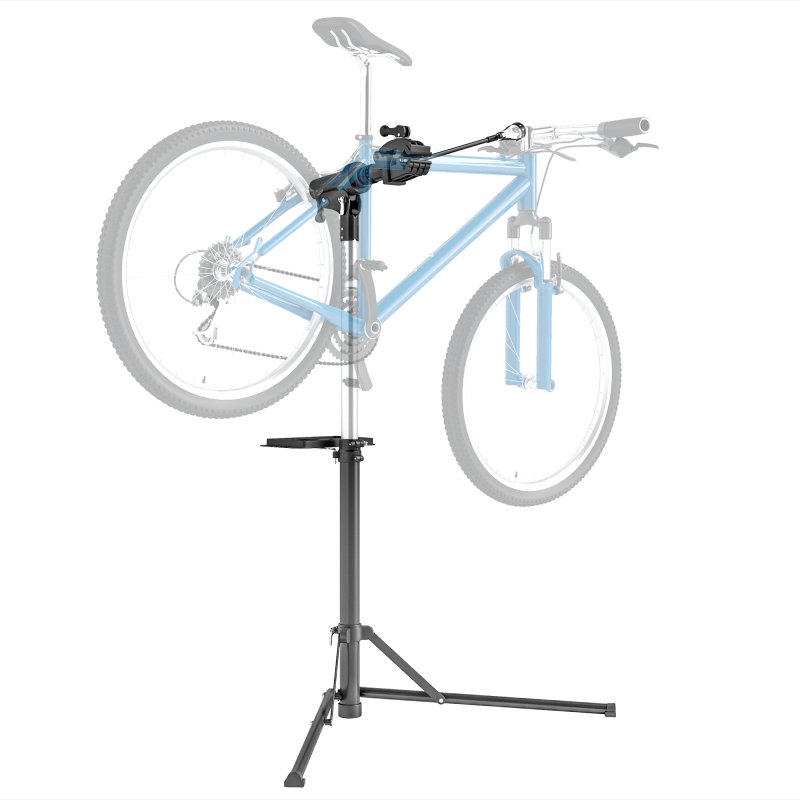HOMCOM Bike Repair Stand, Heavy Duty Bike Stand for Maintenance, Height Adjustable, Foldable, 30?? Rotatable for Road Bike, Mountain Bike, E-Bike