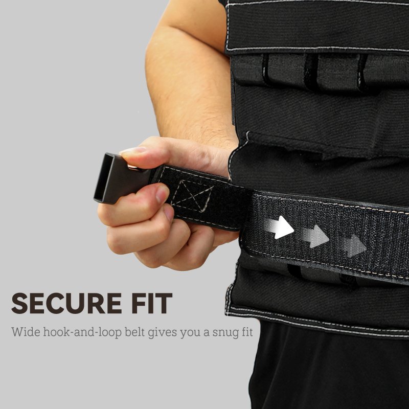 SPORTNOW 20KG Adjustable Weighted Vest, Weight Vest with 20 Metal Weights, Adjustable Straps and Reflective Strips, for Men and Women Running Cardio Exercise Strength Training