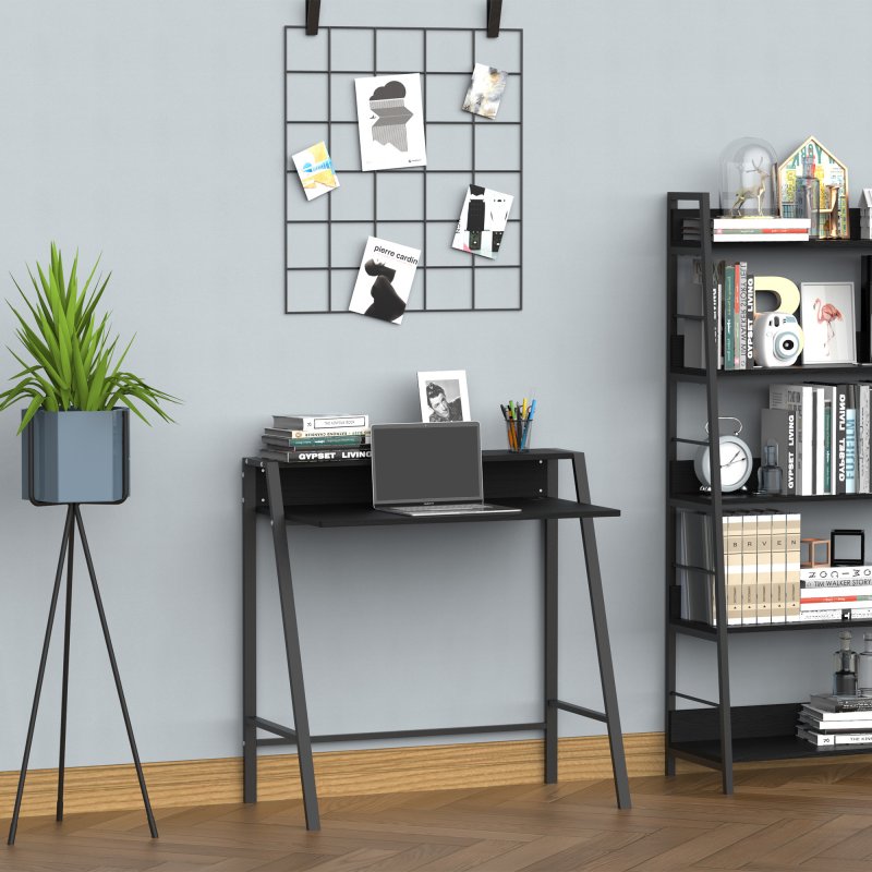 HOMCOM Writing Desk Computer Table Home Office PC Laptop Workstation Storage Shelf 84L x 45W cm