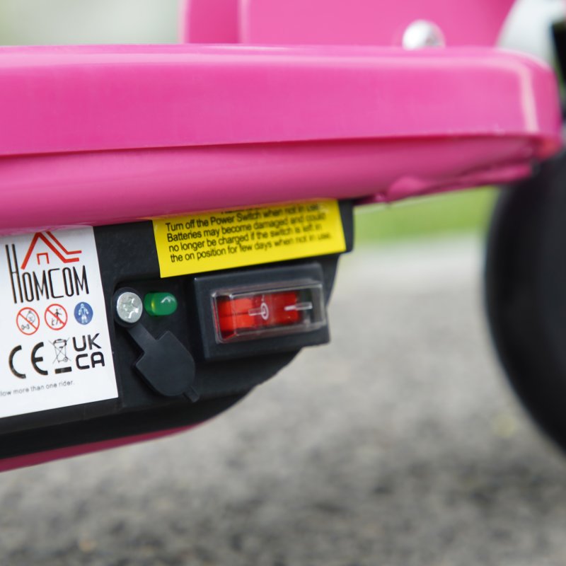 HOMCOM Electric Scooter for Kids, 120W Foldable E Scooter for Age 7-14 with Adjustable Height, Rear Brakes, Up to 12 KM/H, Maximum Range 10 KM, Pink