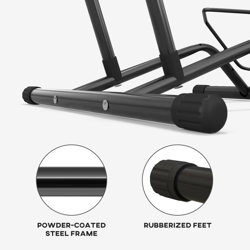 SPORTNOW Bike Floor Stand, Portable Bike Rack, Freestanding Parking Stand Holder for 16"-29" Mountain/Road Bikes Garage Indoor Outdoor Use