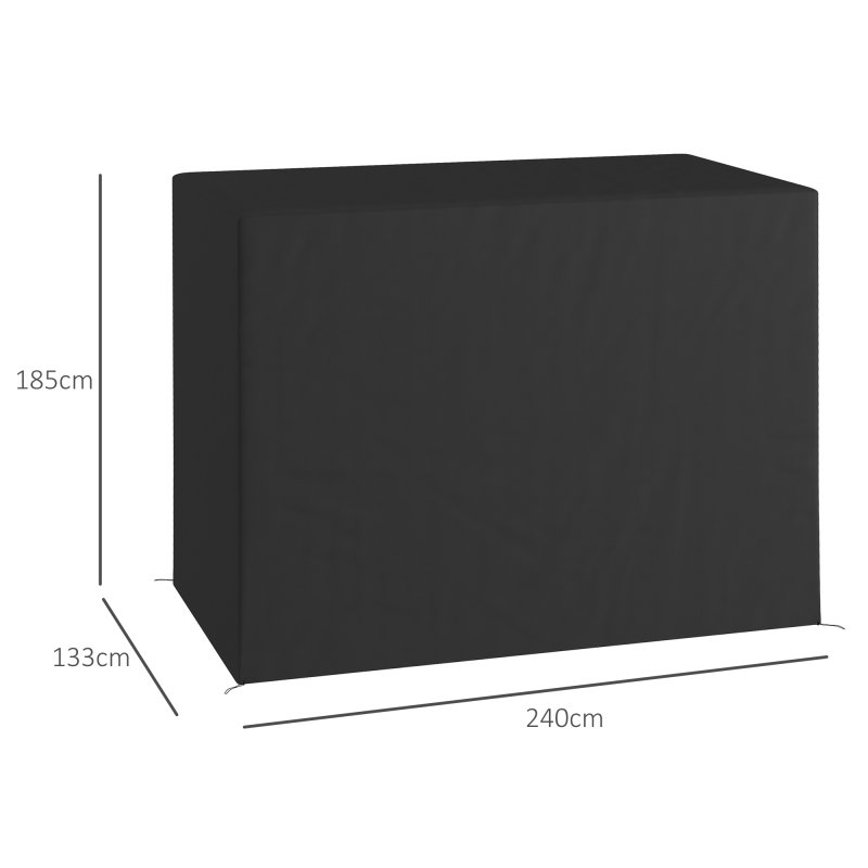 Outsunny Oxford Patio 3-seater Swing Chair Cover Outdoor Garden Furniture Rain Protection Protector Waterproof Anti-UV, 240L x 133W x 185H cm, Dark Grey