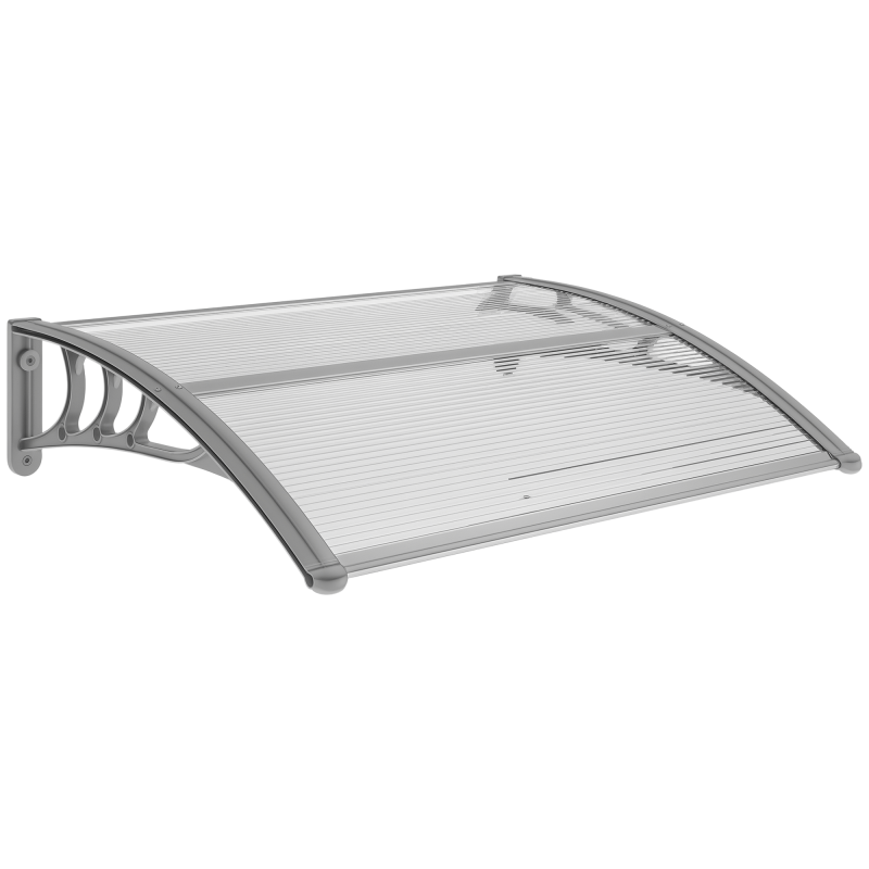 Outsunny Door Canopy Awning Outdoor Window Rain Shelter Cover for Front/Back Door Porch Clear 100 x 75cm