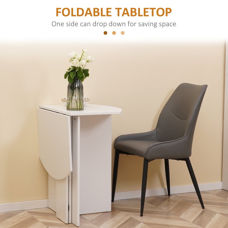 HOMCOM Foldable Dining Table, Modern Drop Leaf Table for Kitchen, Dining Room and Living Room