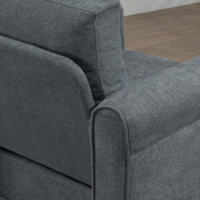 HOMCOM Armchair, Upholstered Accent Chair, Occasional Fireside Chair with Back Pillow and Rubber Wood Legs, Single Sofa for Living Room, Reading Room