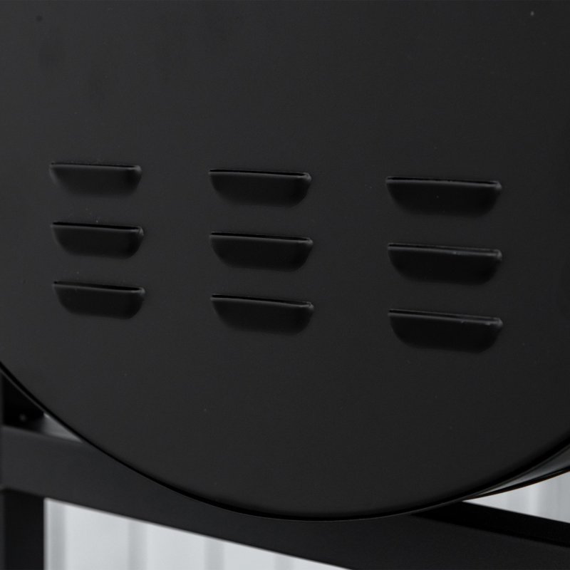 Outsunny Trolley Charcoal BBQ Barbecue Grill Cooker with 3-Level Adjustable Height Grill Nets, Patio Outdoor Garden Heating Heat Smoker with Wheels, 90 x 45 x 96 cm, Black