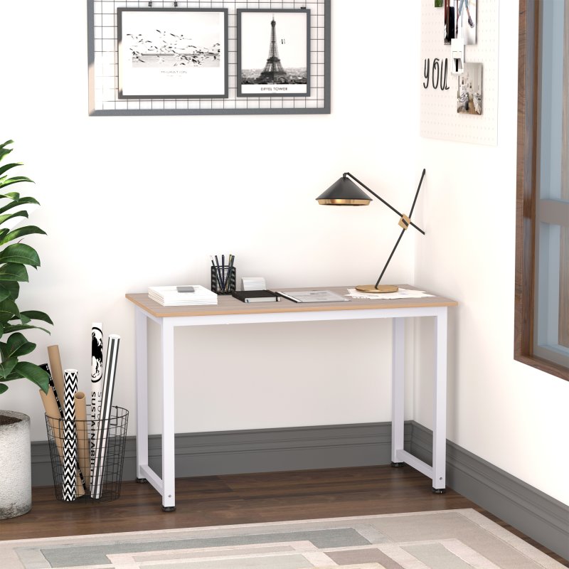 HOMCOM Computer Desk, Writing Table,Workstation for Home Office, Study with Metal Frame, Simple Assembly