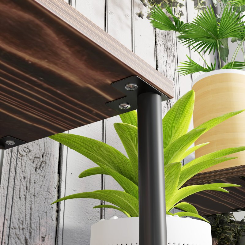 Outsunny 4 Tiered Plant Stand, Metal Planter Shelf Display Rack for Multiple Plants, Flower Pot Holder for Living Room, Patio, Balcony, Garden, Carbonised Finish