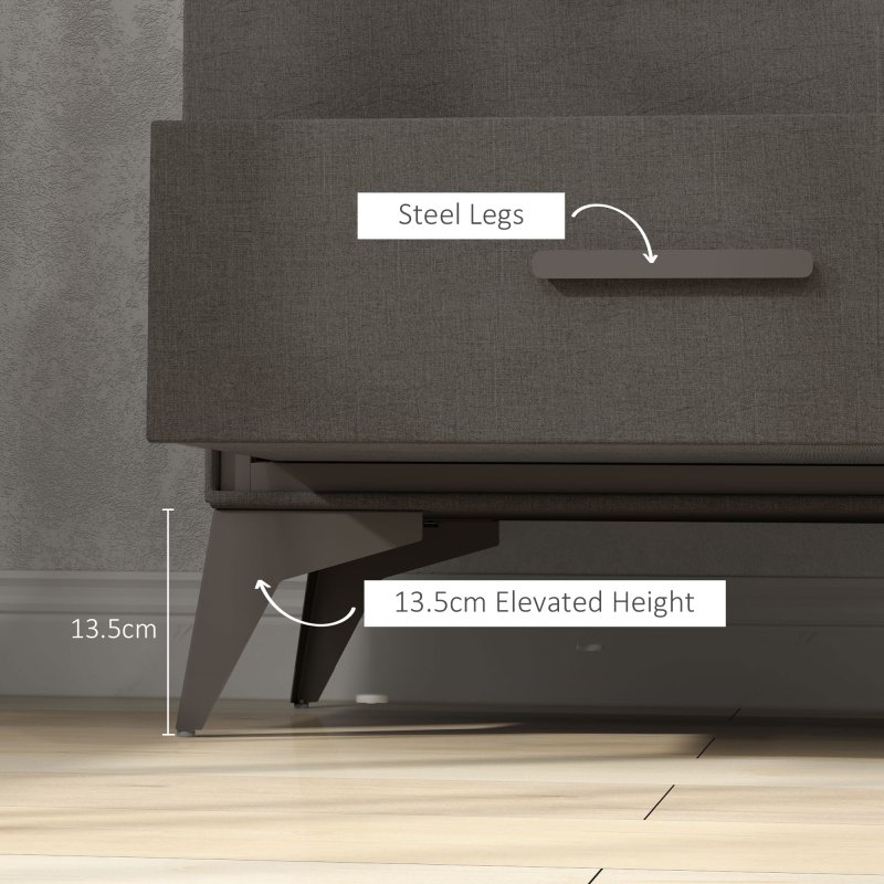 HOMCOM Chest of Drawers, 4 Drawer Fabric Dresser with Steel Frame for Bedroom, Living Room, Easy to Assemble, Brown