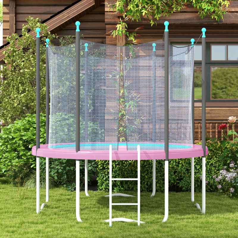 SPORTNOW 12FT Trampoline Spring Cover, Plastic Trampoline Pad Replacement with Elastic Cord, Waterproof, UV Resistant and Tear-Resistant, Pink