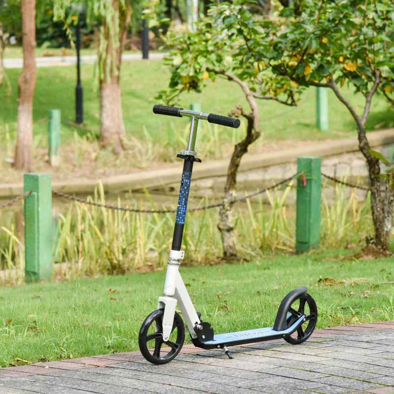 HOMCOM Kids Scooter, 2 Wheel Foldable Stunt Scooter with Adjustable Handles for 6 Years+, White