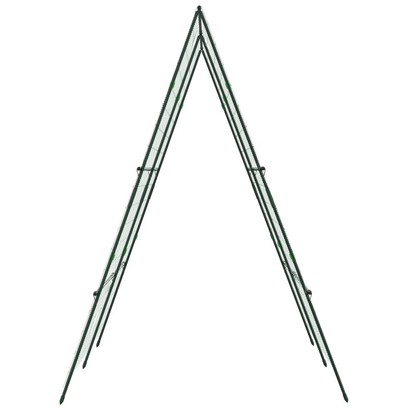 Outsunny Garden Cucumber Trellis for Climbing Plants, A-Frame Trellis Plant Support with Climbing Net, DIY Adjustable Cucumber Support Frame for Raised Bed, Vegetables, Flowers, Fruit, Green