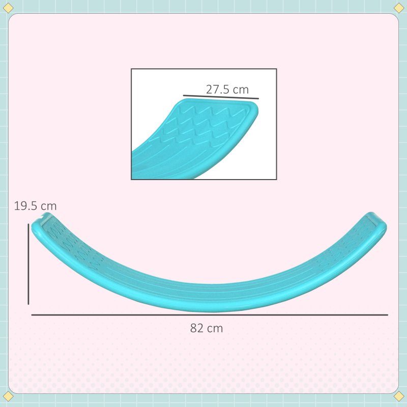 ZONEKIZ Balance Board Kids Wobble Board, Stepping Stone, Montessori Toy for Children, Nursery Toy, for Ages 3-6 Years, 82 x 27.5 x 19.5cm - Blue