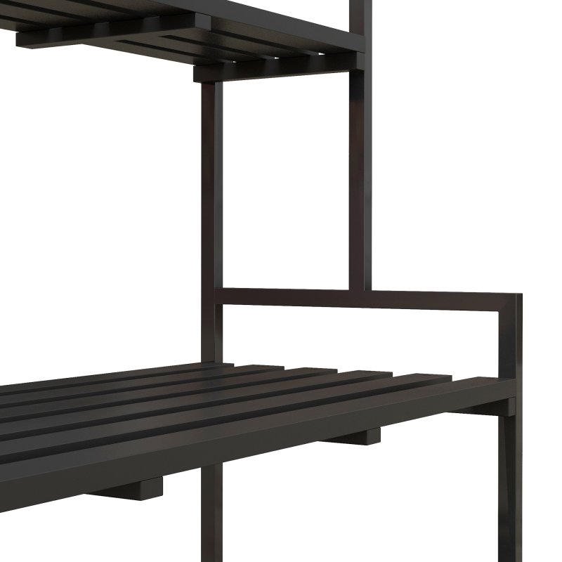Outsunny Tall Plant Stand with Hanging Hooks, 3 Tiered Plant Rack Ladder Shelf for Indoor Outdoor Porch Balcony Living Room Bedroom, Black