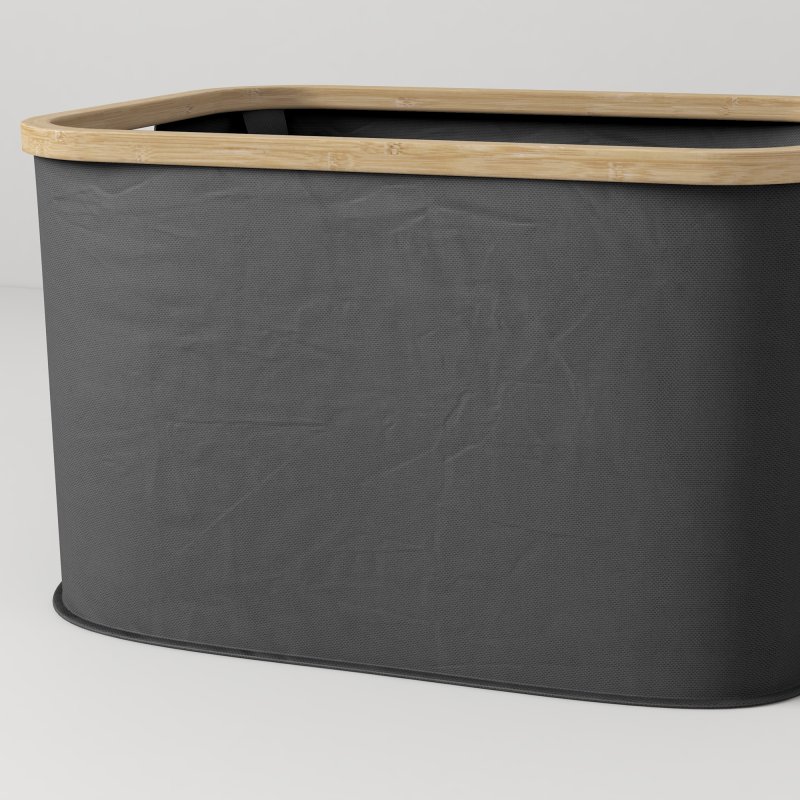 HOMCOM Laundry Basket, 36L Collapsible Laundry Hamper with Groove Handles, Washing Basket for Bathroom, Bedroom, Laundry Room, Black