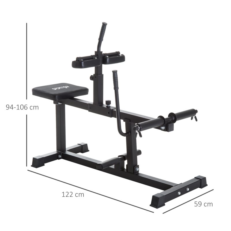 SPORTNOW Seated Leg Extension Machine, Adjustable Leg Raise Machine and Curl Machine with Plate Loaded for Hip, Lower Body and Home Gym Workout