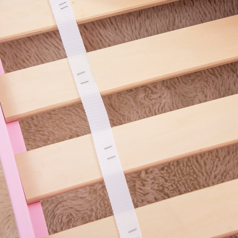 ZONEKIZ Kids Toddler Bed, Safety Rails, Kids Bedroom Furniture for Boys, Girls, Ages 3-6 Years, 143 x 74 x 59cm - Pink