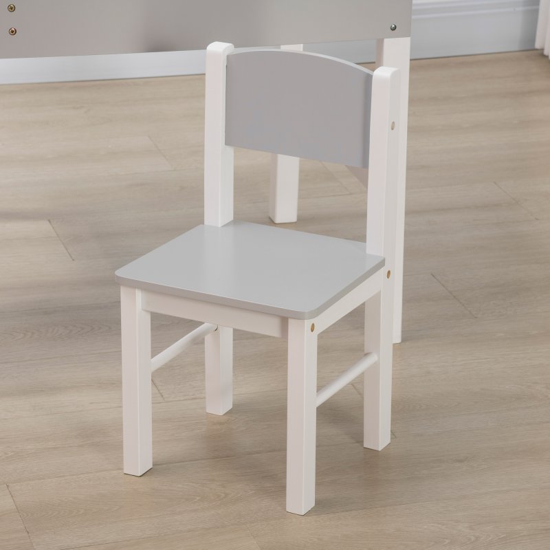 HOMCOM kids Table and Chair Set 2 in 1 Activity Play Table for Bricks Toddler Furniture w/Storage Space, Ideal for Reading, Arts & Crafts - Grey