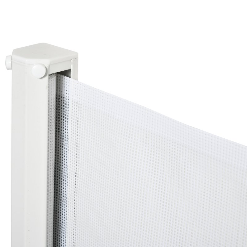 PawHut Retractable Stair Gate for Dogs, Pet Mesh Safety Gate Extends up to 115cm for Doorways Indoor- White