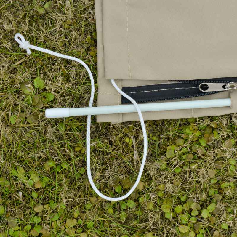 Outsunny Garden Parasol Cover, Outdoor Patio Umbrella Protector Weatherproof Garden Patio with Rod, Zipper for 2-4m Parasol, 60 x 160cm, Khaki