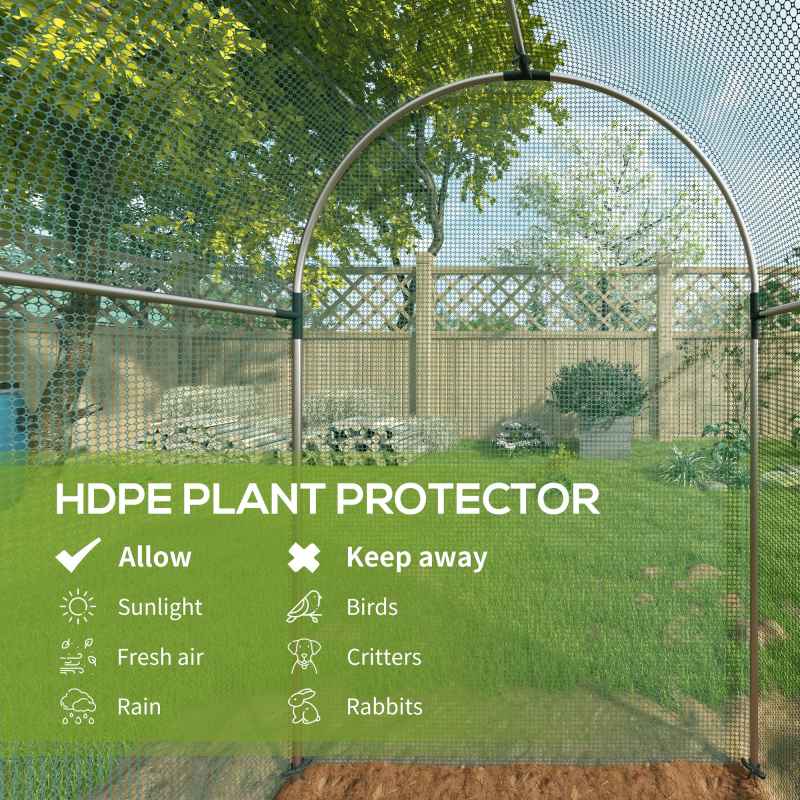 Outsunny Fruit Cage Bird Netting, Heavy Duty Fruit and Vegetable Protection Tent with Zipped Door, Anti Bird, Insects, Small Animals, 1.2 x 2.4 x 1.9m, Green
