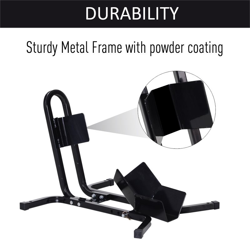HOMCOM Metal Motorcycle Motorbike Wheel Chock Locking Stand System 17,19,21/43,48,51 Cm Front Wheels Steel Adjustable Fixing Tyre Holder Support