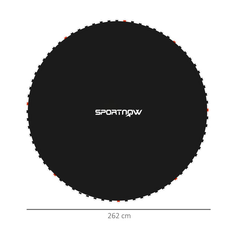 SPORTNOW Trampoline Replacement Mat with Eight Rows of Stitching, Spring Pull Tool, 54 V-Hooks, for 10ft Trampoline, Using 14cm Springs, Trampoline Jumping Mat, Black