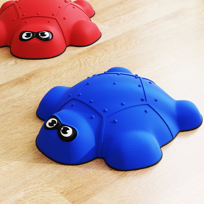 AIYAPLAY Balance Stepping Stones, 6-Piece Turtle-Shaped Stackable River Stones with Non-Slip Edge, Indoor Outdoor Obstacle Course for Kids Age 3-8 Years, Multicoloured