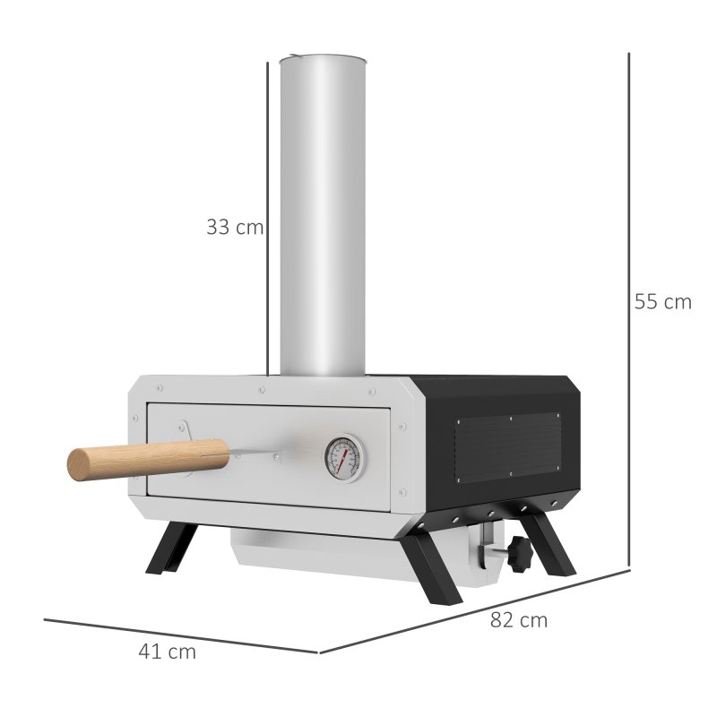 Outsunny Portable Wood Pellet Pizza Oven with 12