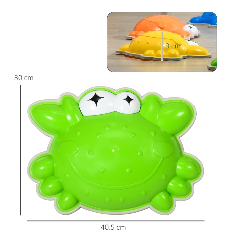 ZONEKIZ Stepping Stones Kids, 9PCs Crab-Designed Balance River Stones with TPE Anti-Slip Edge, Indoor Outdoor Sensory Toy, Obstacle Courses, Stackable