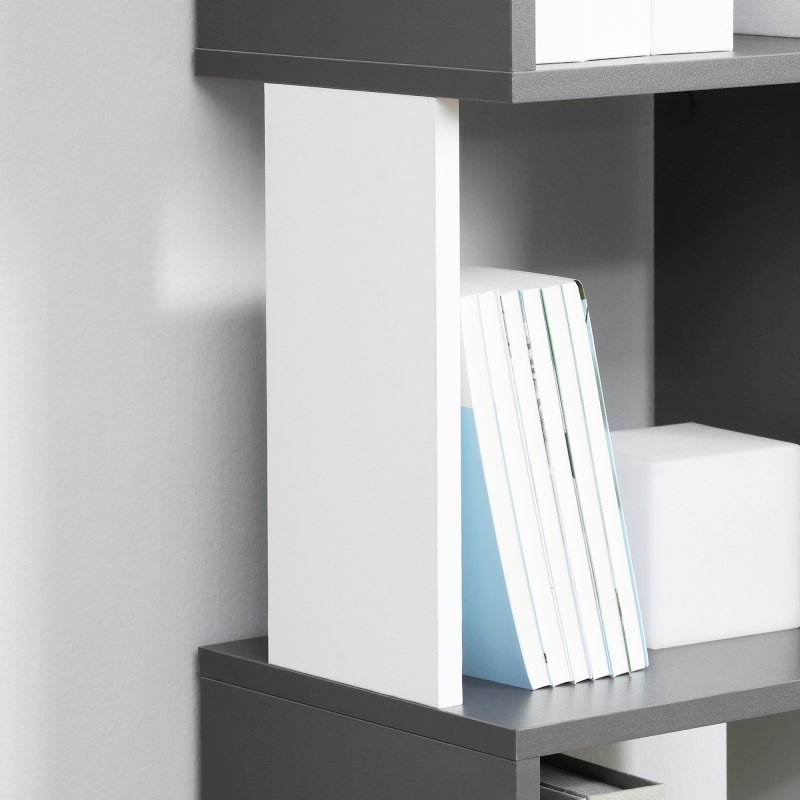 HOMCOM Modern 5-Tier Bookshelf, Freestanding Bookcase Storage Shelving for Living Room Home Office Study